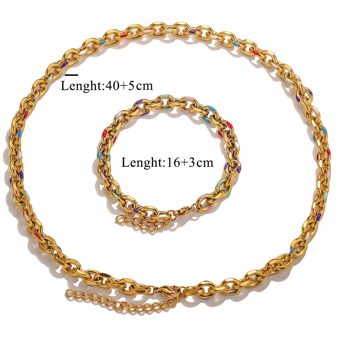 Stainless steel oil drop necklace bracelet O-shaped chain