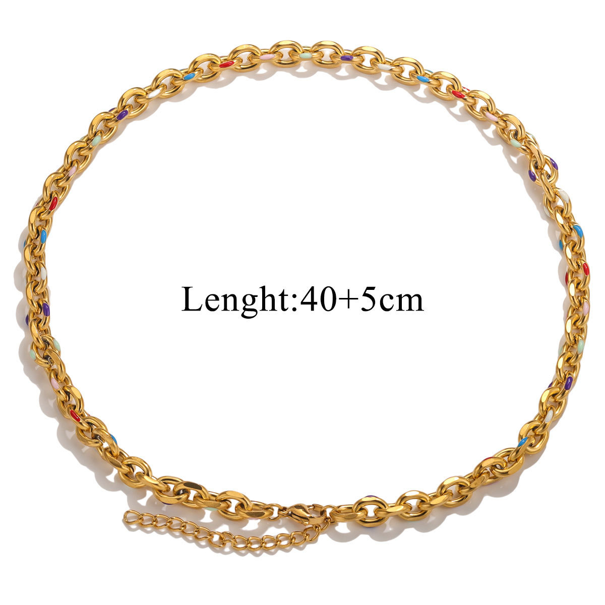 Stainless steel oil drop necklace bracelet O-shaped chain