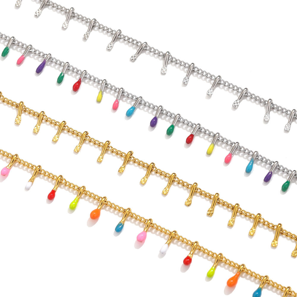 Stainless steel oil dripping handmade clip chain DIY accessories