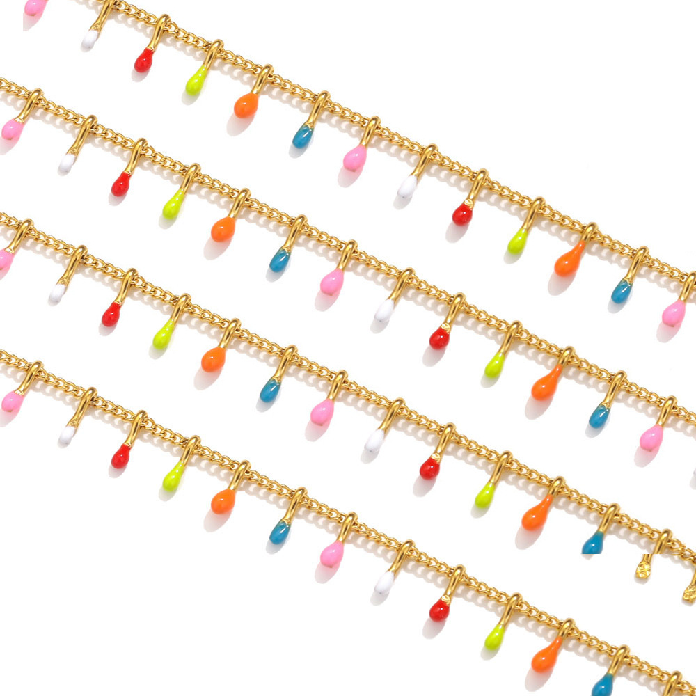 Stainless steel oil dripping handmade clip chain DIY accessories