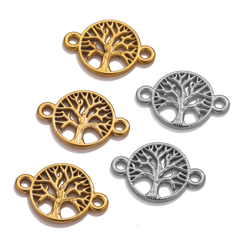 10pcs/bag Stainless steel jewelry accessories DIY tree of life accessories