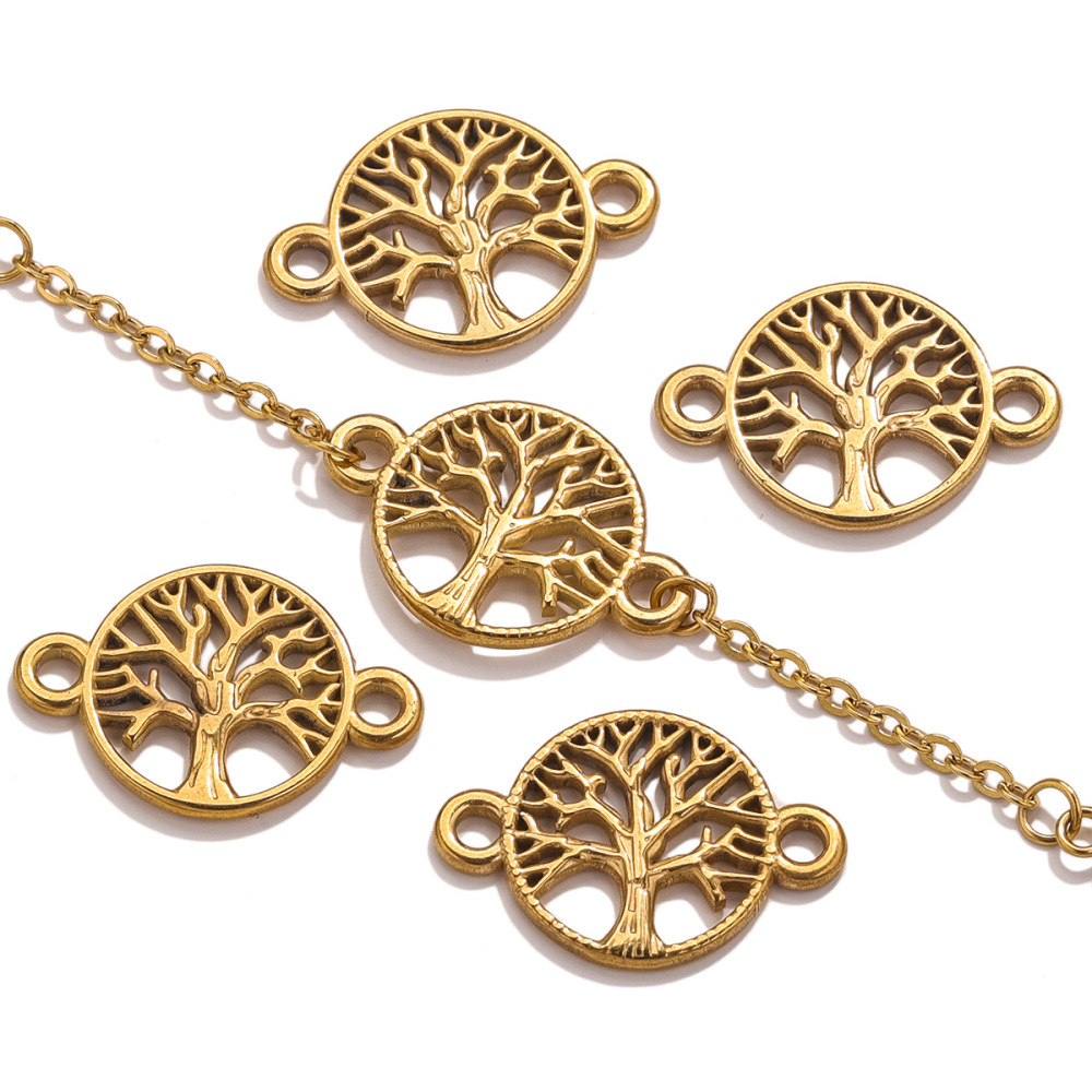 10pcs/bag Stainless steel jewelry accessories DIY tree of life accessories