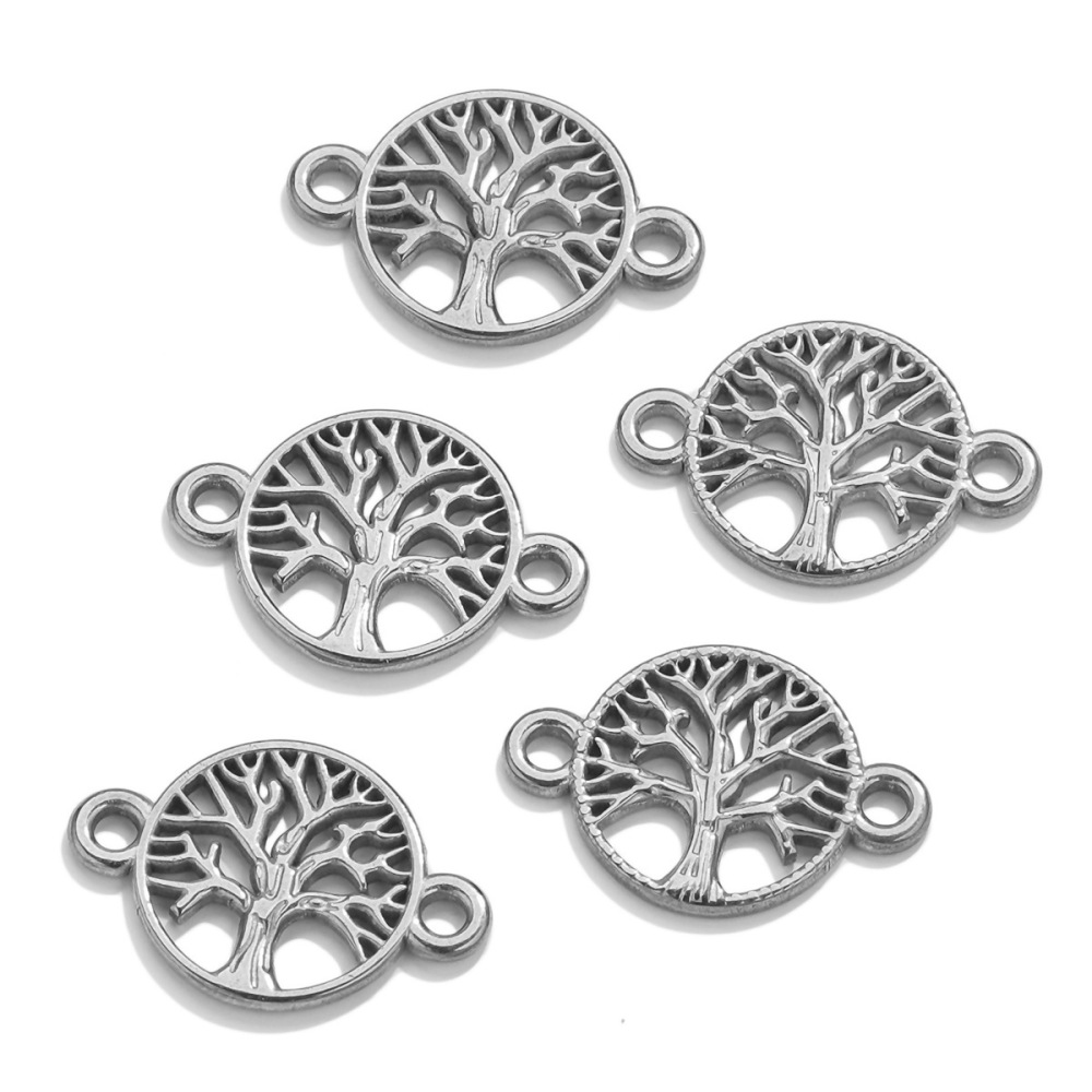 10pcs/bag Stainless steel jewelry accessories DIY tree of life accessories