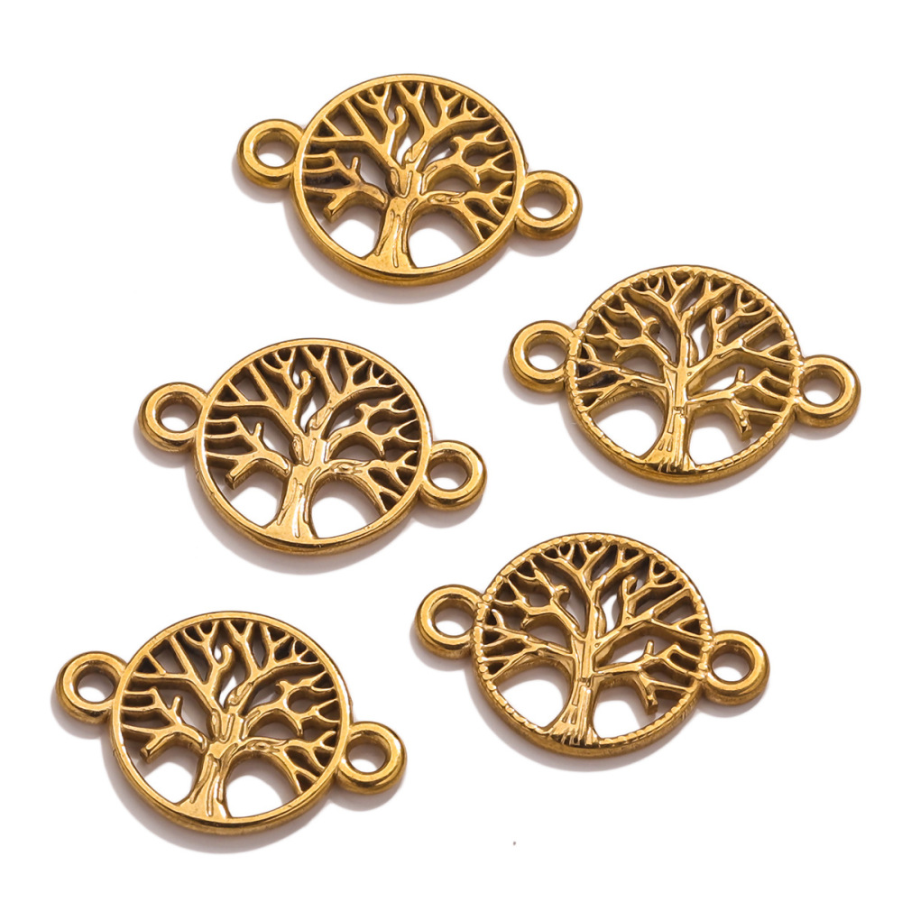 10pcs/bag Stainless steel jewelry accessories DIY tree of life accessories