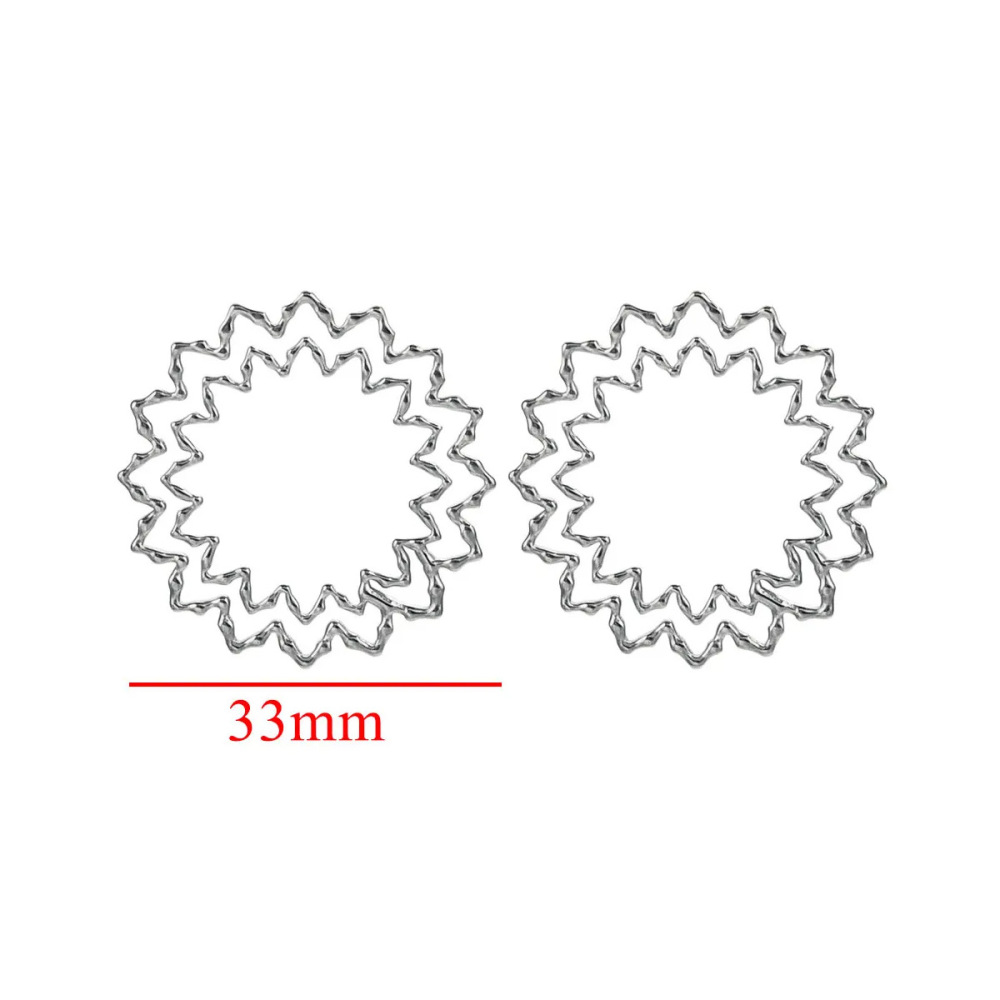10pcs/bag Stainless steel retro hollow flower pendant DIY accessories