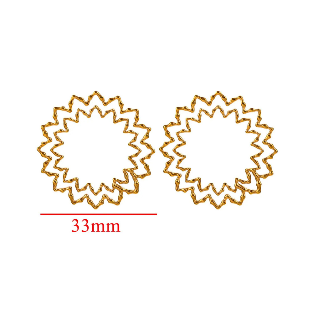 10pcs/bag Stainless steel retro hollow flower pendant DIY accessories