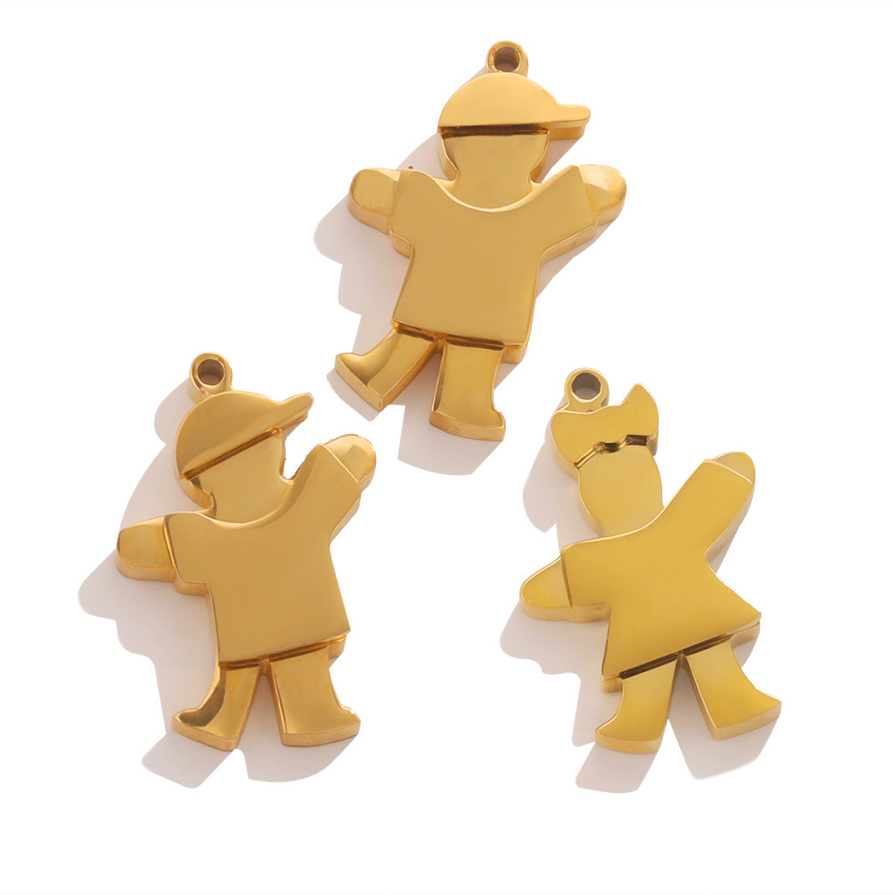 10pcs/bag 3D couple stainless steel boy and girl DIY accessories