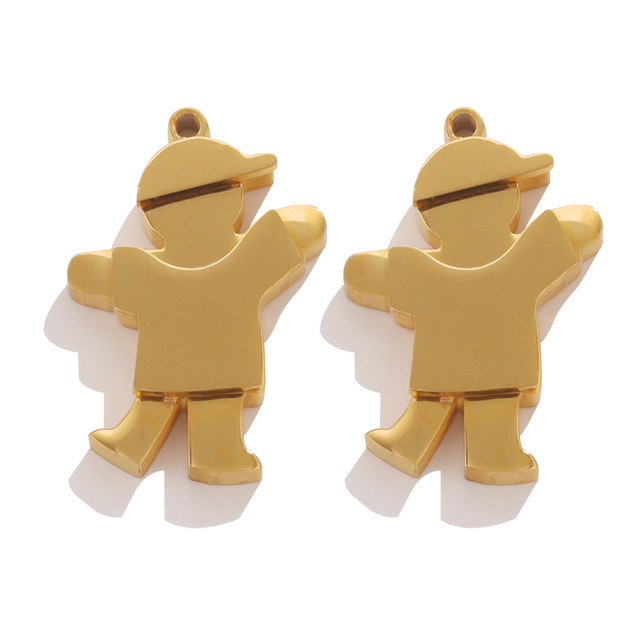 10pcs/bag 3D couple stainless steel boy and girl DIY accessories