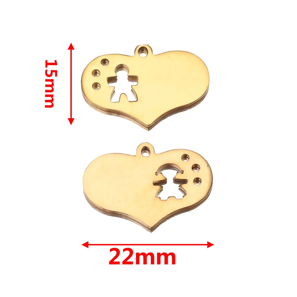 20pcs/bag stainless steel love boy and girl couple pendant DIY accessories