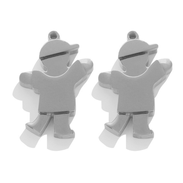 10pcs/bag 3D couple stainless steel boy and girl DIY accessories