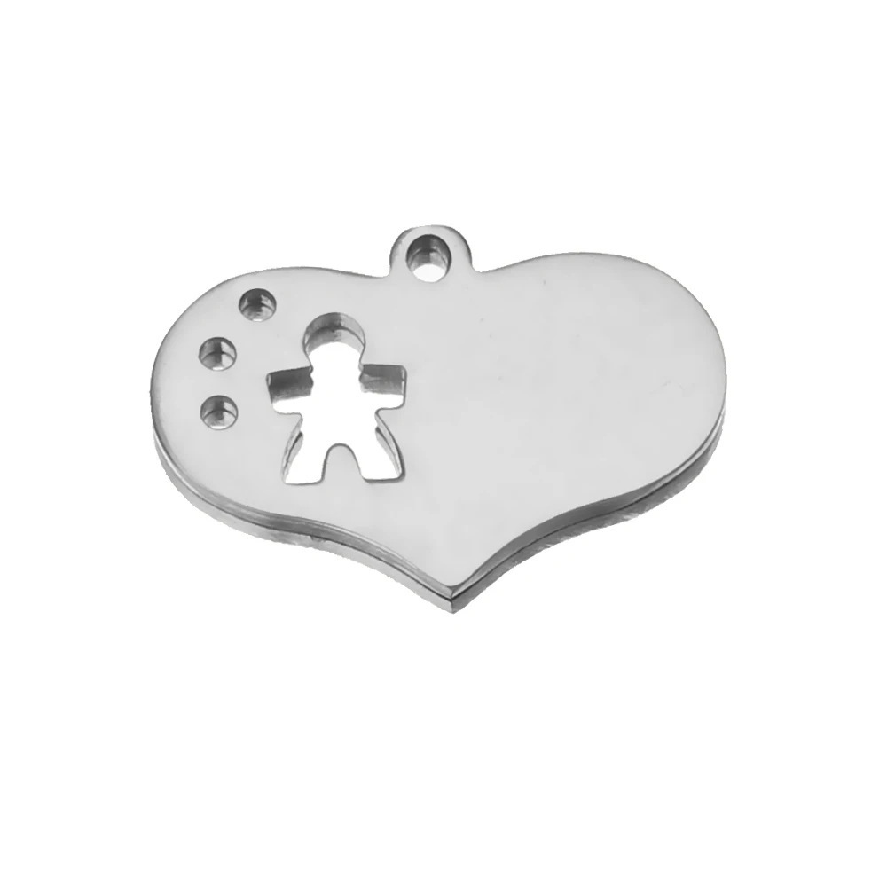 20pcs/bag stainless steel love boy and girl couple pendant DIY accessories