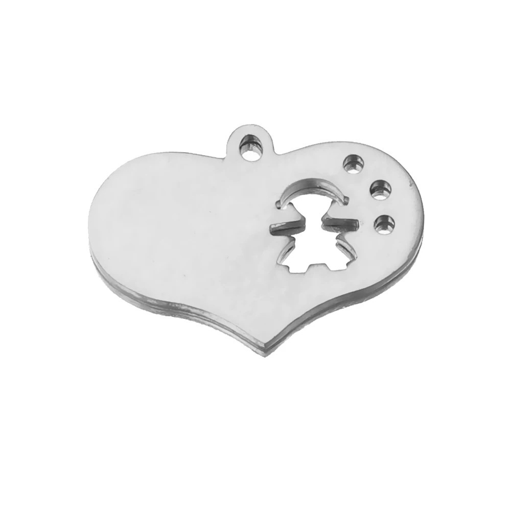 20pcs/bag stainless steel love boy and girl couple pendant DIY accessories