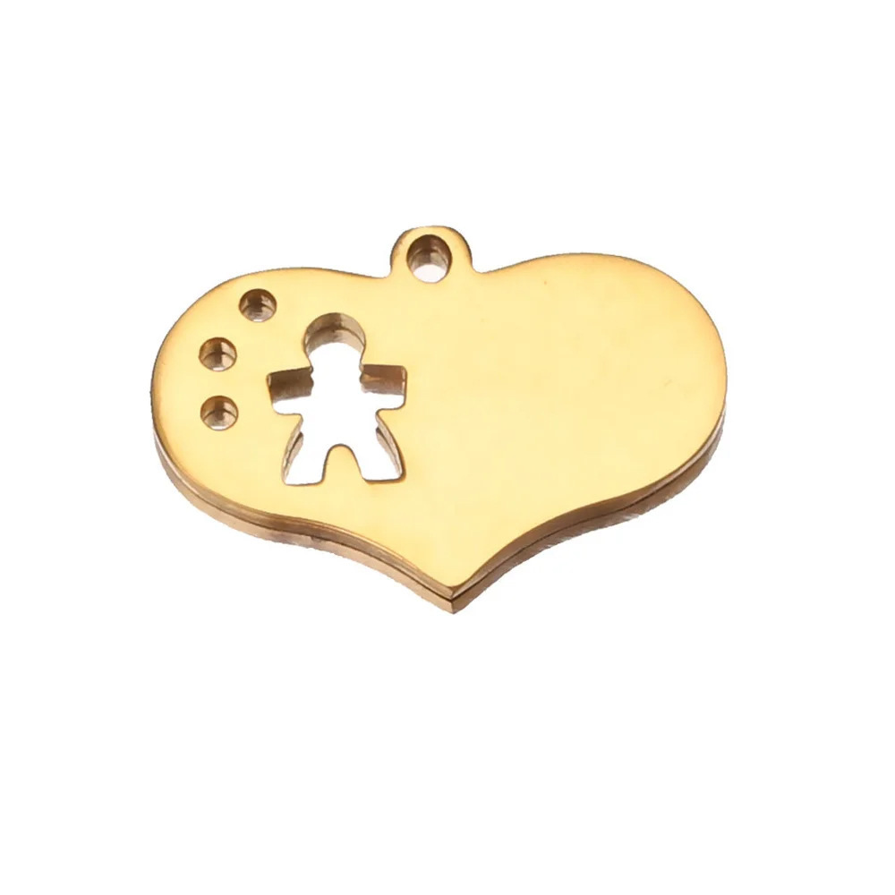 20pcs/bag stainless steel love boy and girl couple pendant DIY accessories