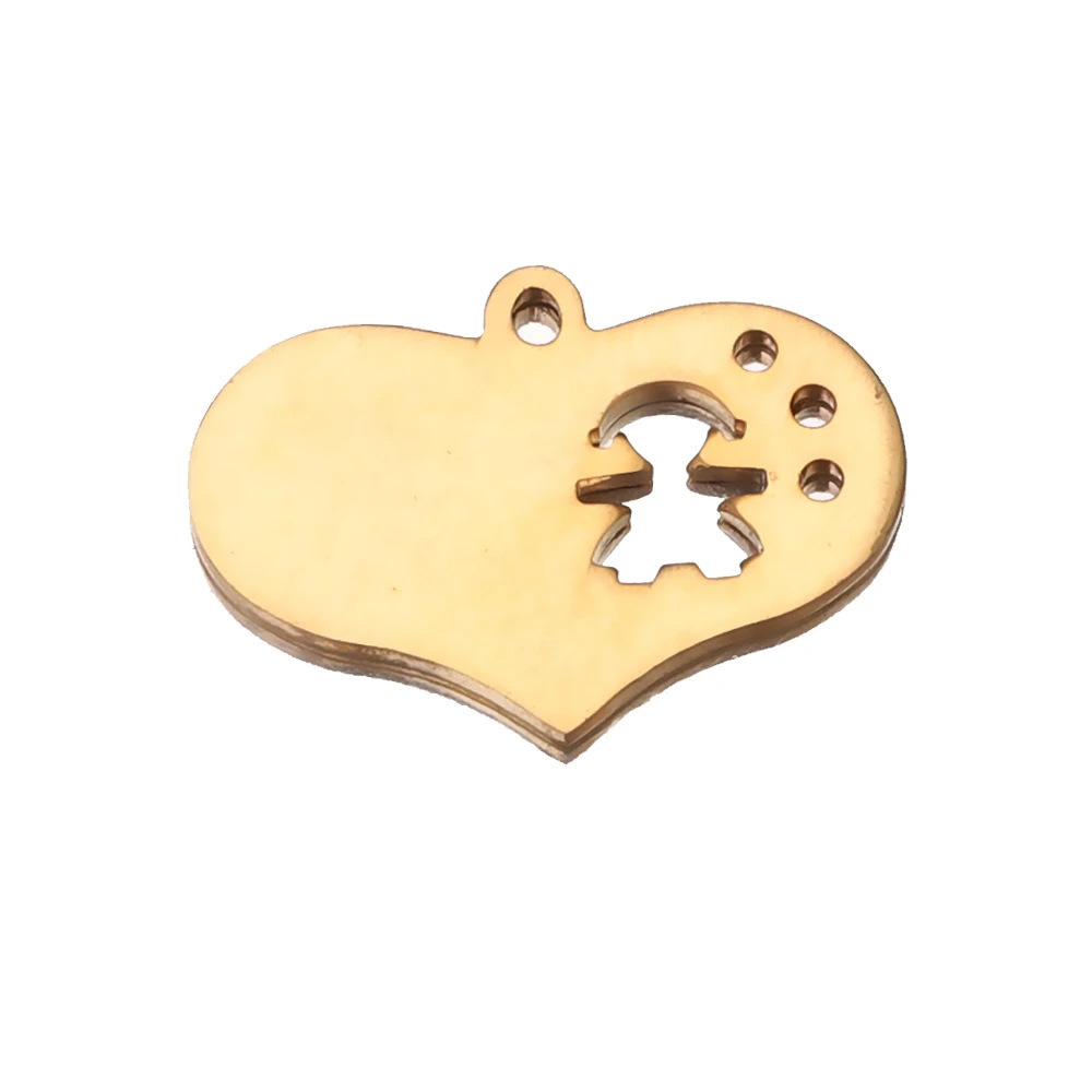 20pcs/bag stainless steel love boy and girl couple pendant DIY accessories