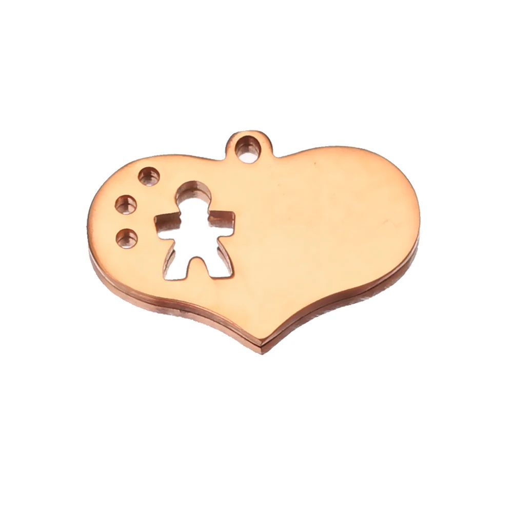 20pcs/bag stainless steel love boy and girl couple pendant DIY accessories
