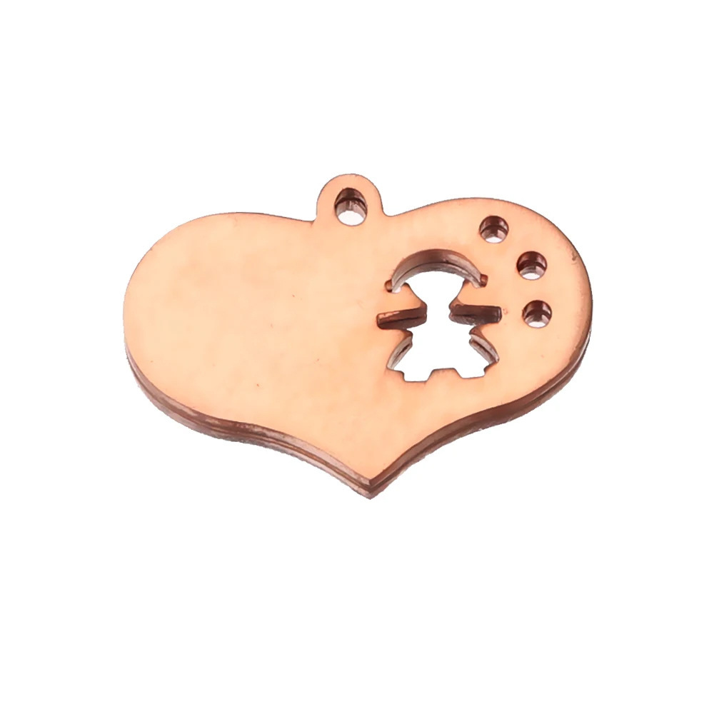 20pcs/bag stainless steel love boy and girl couple pendant DIY accessories