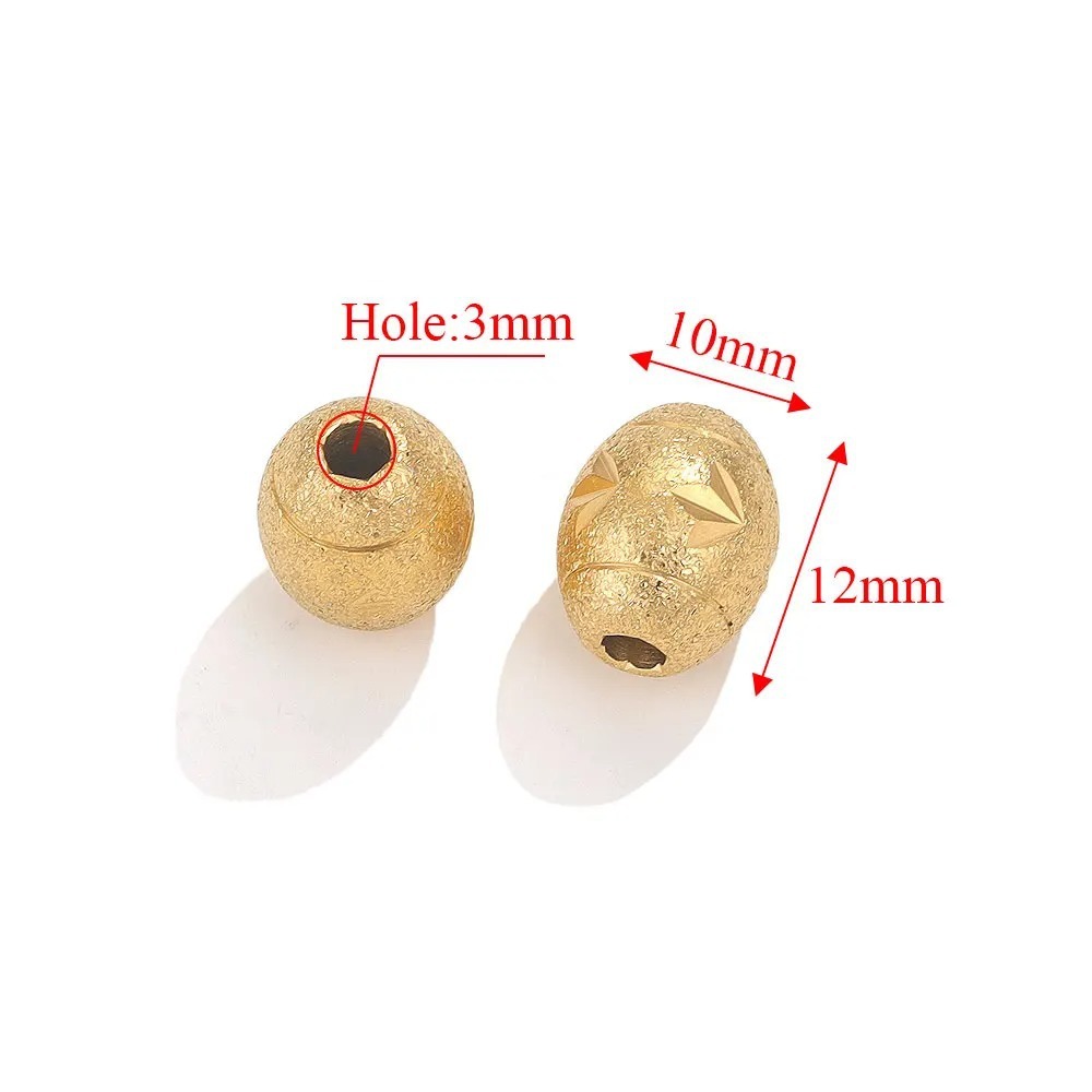 10pcs/bag Stainless steel sanded rice beads, drilled beads, tube beads, DIY accessories