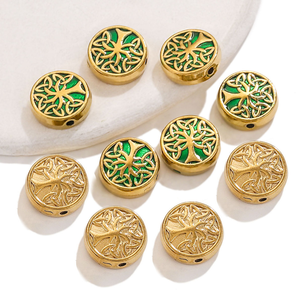 10pcs/bag Stainless steel round tree isolation beads DIY accessories