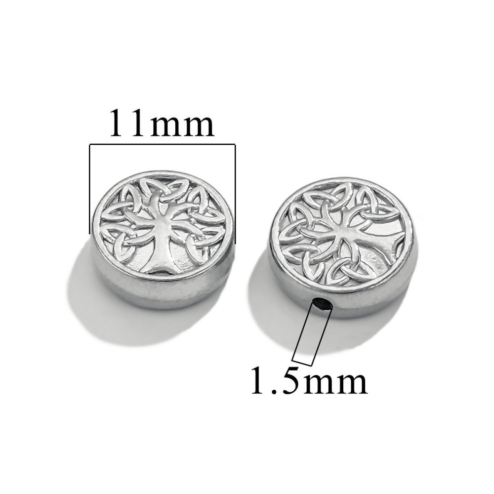 10pcs/bag Stainless steel round tree isolation beads DIY accessories