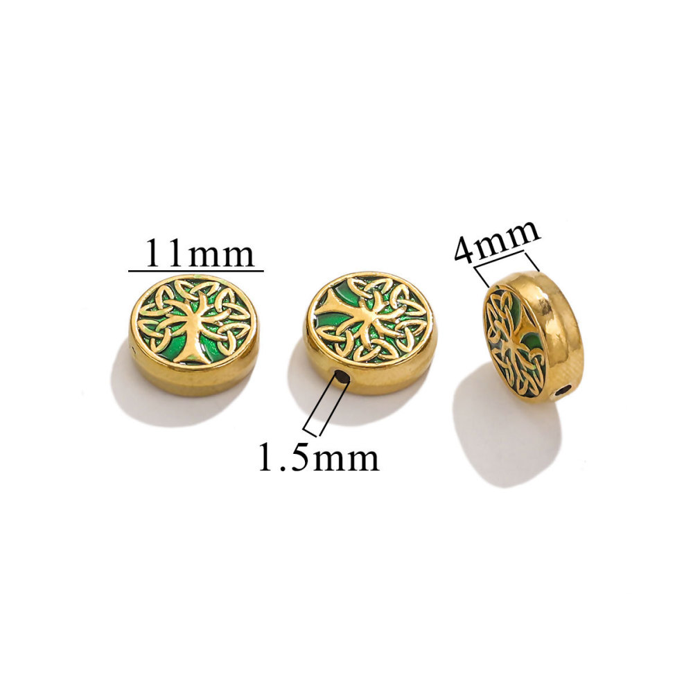 10pcs/bag Stainless steel round tree isolation beads DIY accessories
