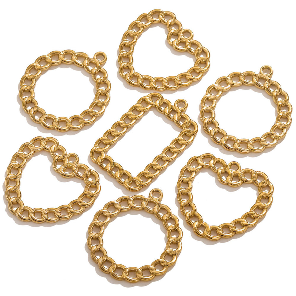 10pcs/bag Stainless steel circle twist curl pendant DIY accessories