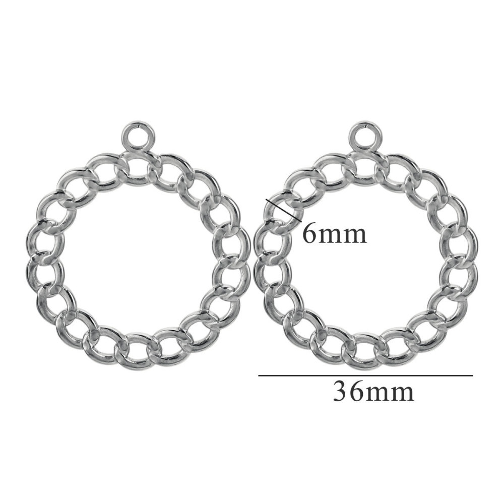 10pcs/bag Stainless steel circle twist curl pendant DIY accessories