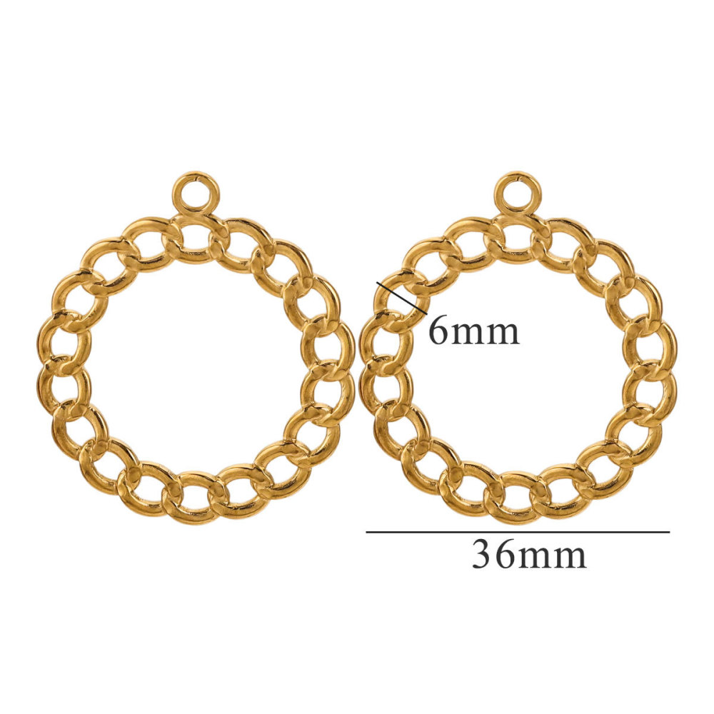 10pcs/bag Stainless steel circle twist curl pendant DIY accessories