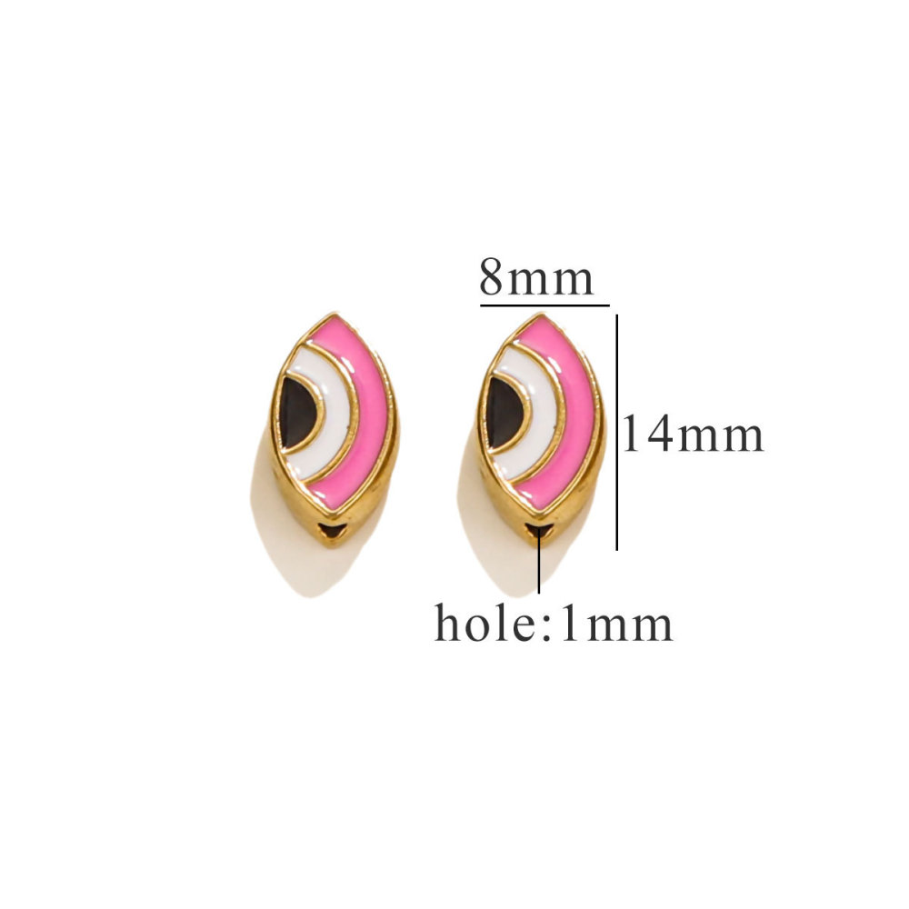 20pcs/bag stainless steel beaded double-sided enamel oil drip DIY accessories