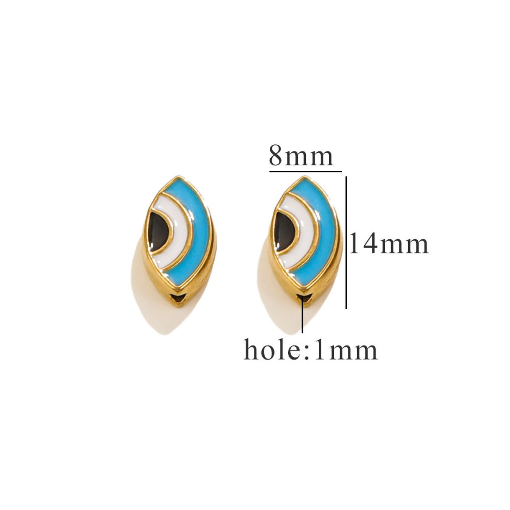 20pcs/bag stainless steel beaded double-sided enamel oil drip DIY accessories