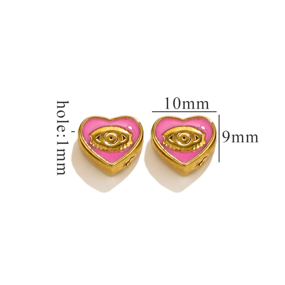 20pcs/bag stainless steel beaded double-sided enamel oil drip DIY accessories