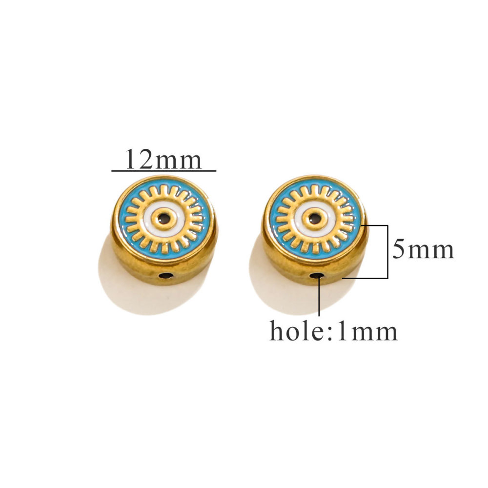 20pcs/bag stainless steel beaded double-sided enamel oil drip DIY accessories