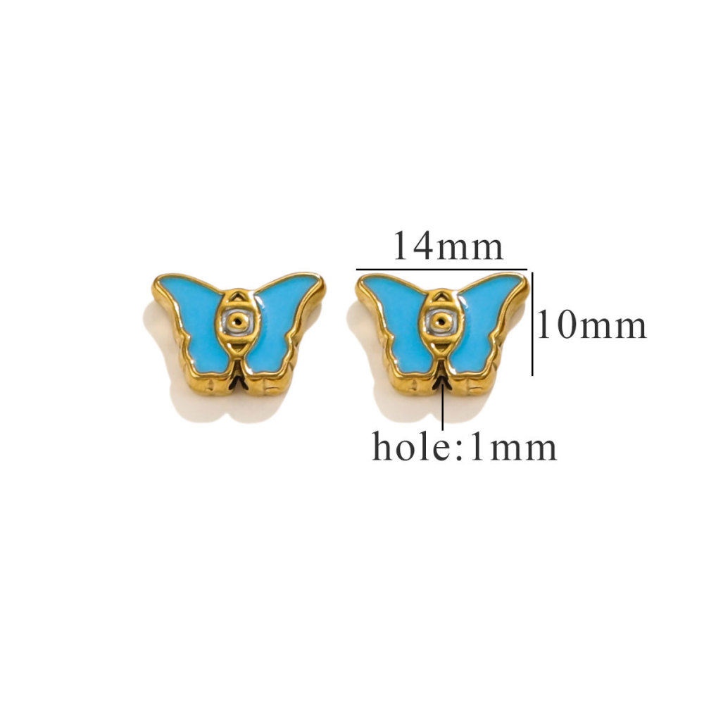 20pcs/bag stainless steel beaded double-sided enamel oil drip DIY accessories
