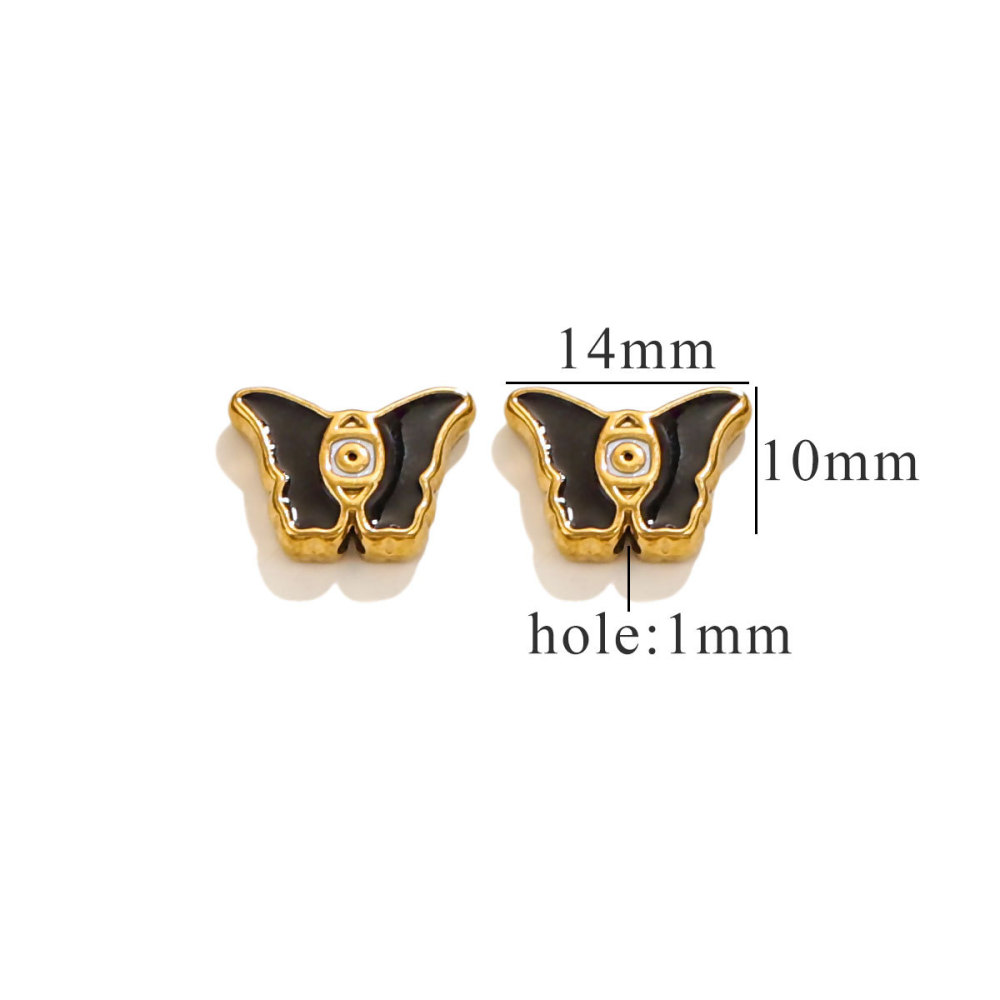 20pcs/bag stainless steel beaded double-sided enamel oil drip DIY accessories
