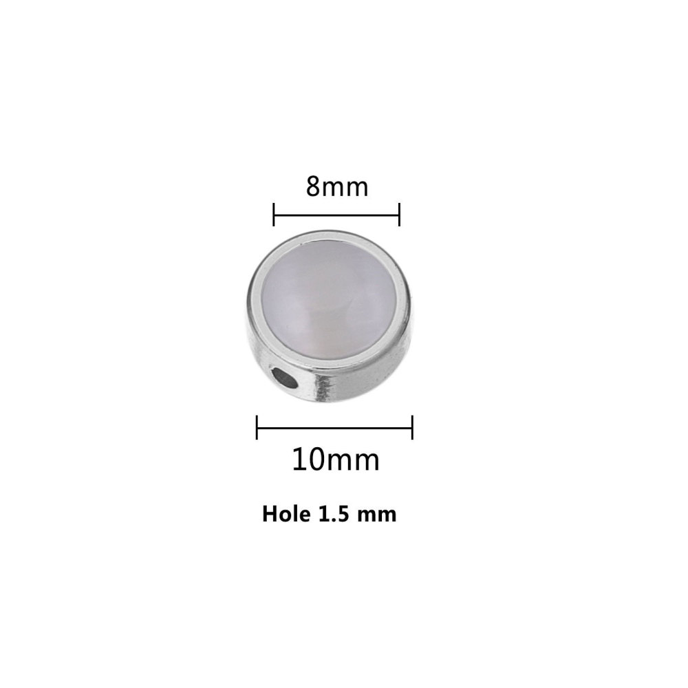 20pcs/bag Stainless steel cat's eye perforated steel beads DIY accessories
