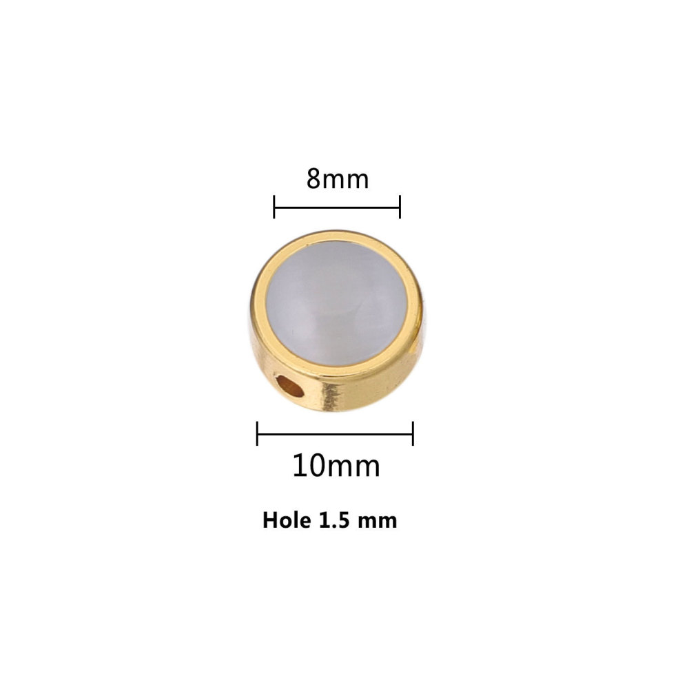 20pcs/bag Stainless steel cat's eye perforated steel beads DIY accessories