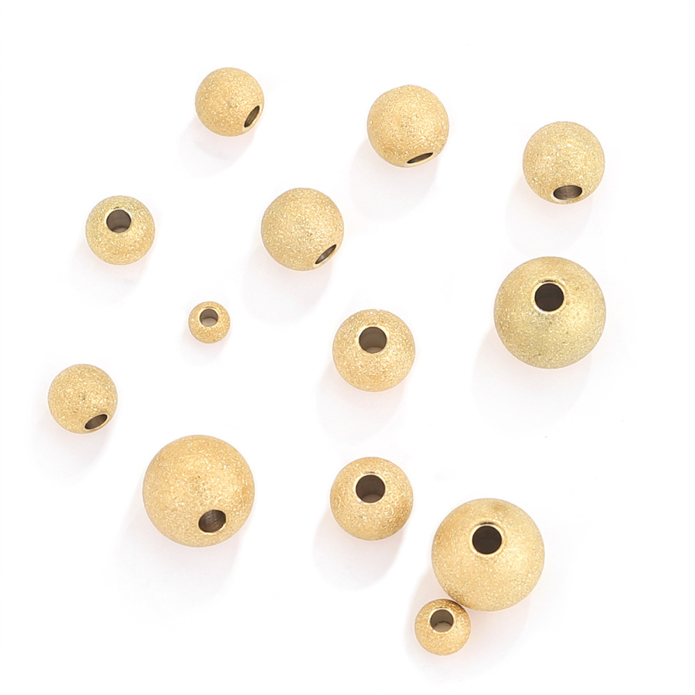 100pcs/bag Stainless steel frosted solid drilled steel beads DIY accessories