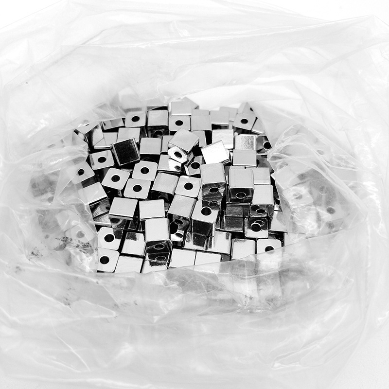 100pcs/bag stainless steel square beads, drilling beads DIY accessories