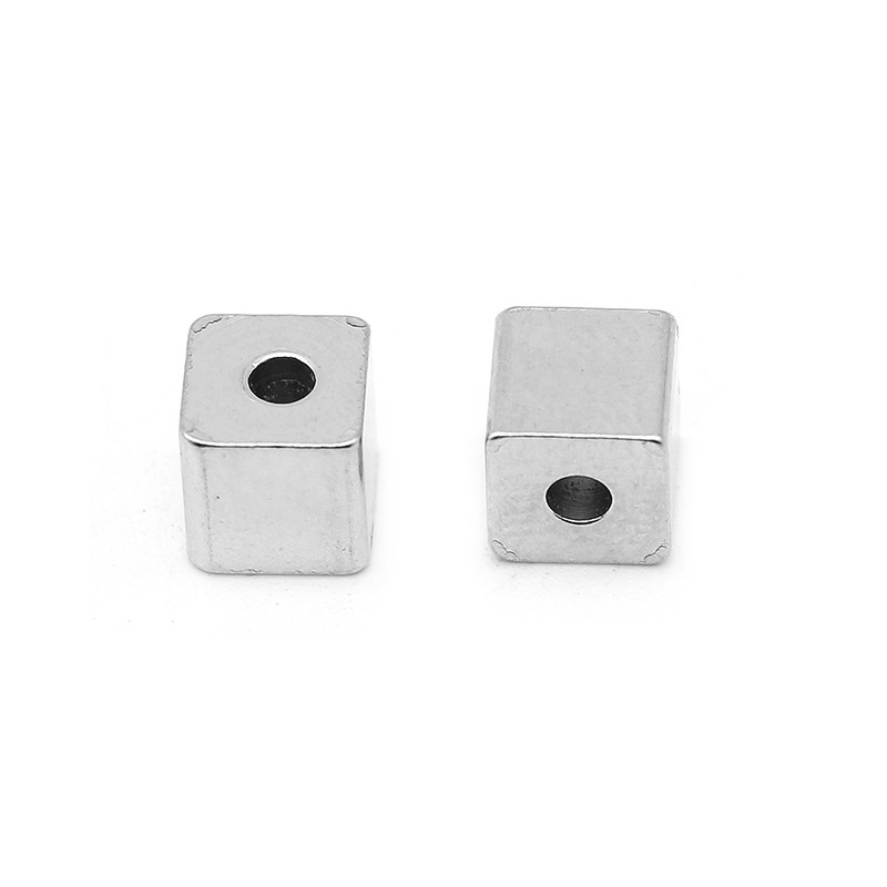 100pcs/bag stainless steel square beads, drilling beads DIY accessories