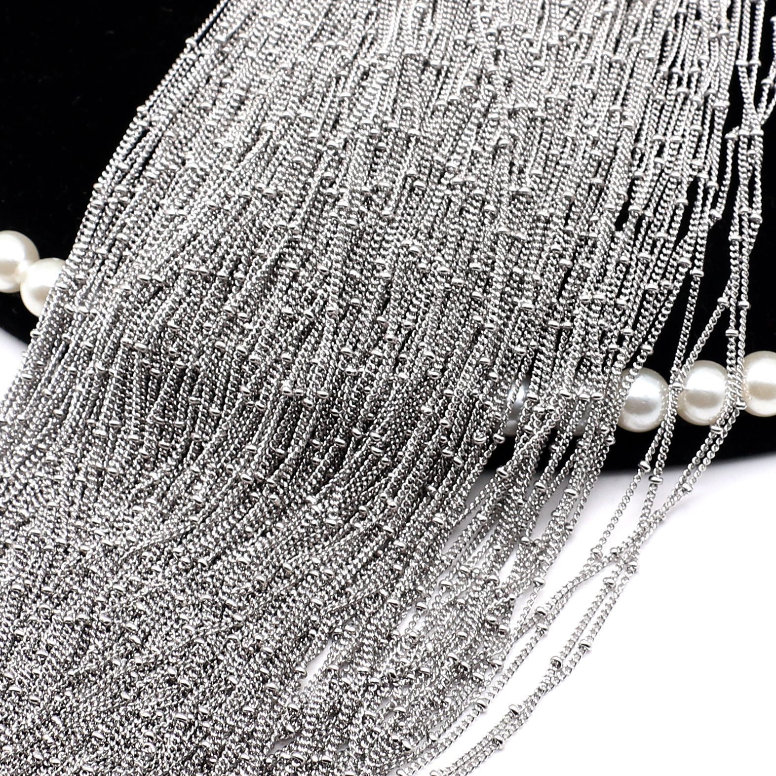 50m/bag stainless steel clip bead chain with beads DIY accessories