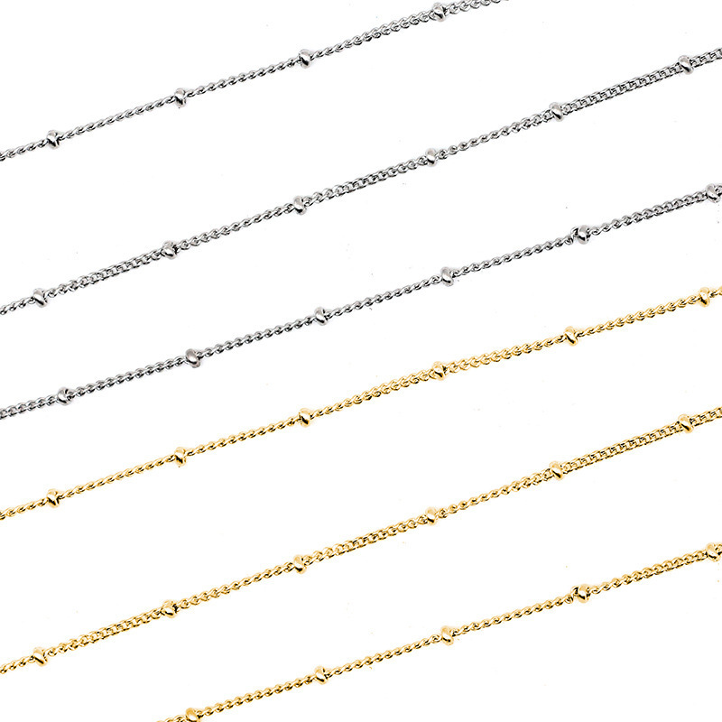 50m/bag stainless steel clip bead chain with beads DIY accessories