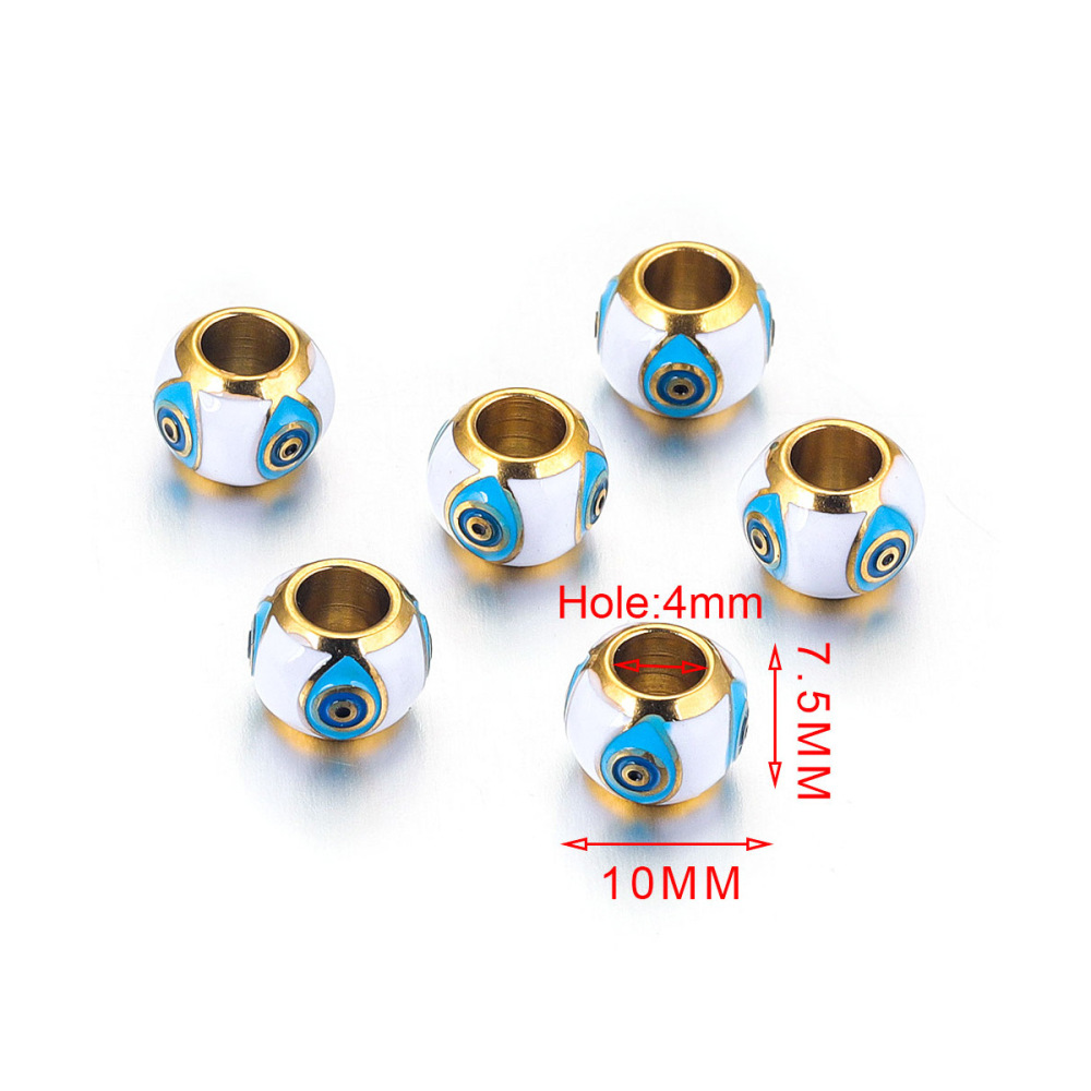 5pcs/bag Stainless steel solid oil drip drilling loose steel beads DIY accessories