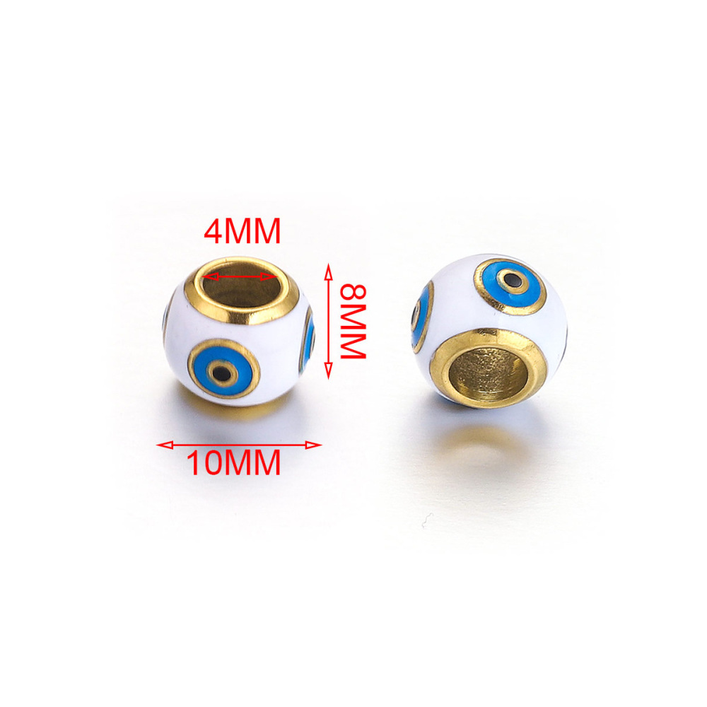 5pcs/bag Stainless steel solid oil drip drilling loose steel beads DIY accessories