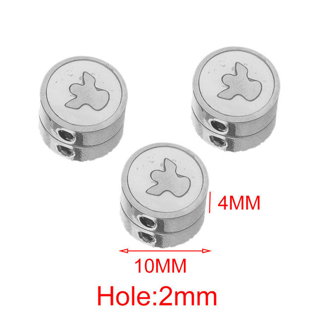 4pcs/bag stainless steel round enamel beads DIY accessories