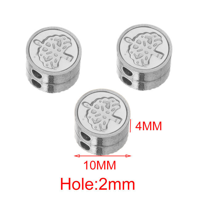 4pcs/bag stainless steel round enamel beads DIY accessories