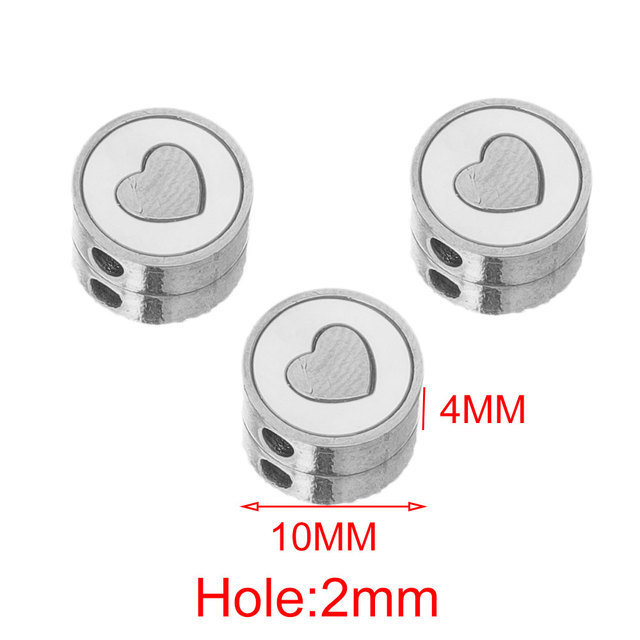 4pcs/bag stainless steel round enamel beads DIY accessories