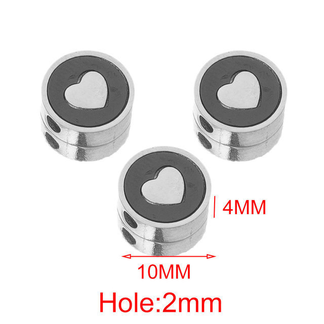 4pcs/bag stainless steel round enamel beads DIY accessories