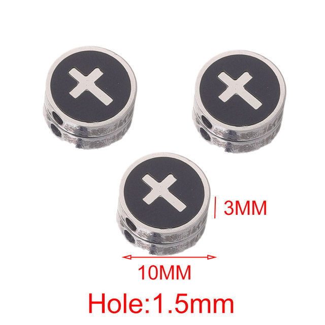 4pcs/bag stainless steel round enamel beads DIY accessories