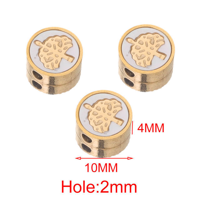 4pcs/bag stainless steel round enamel beads DIY accessories