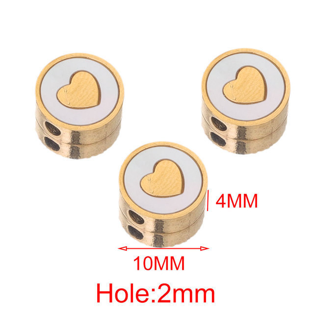 4pcs/bag stainless steel round enamel beads DIY accessories