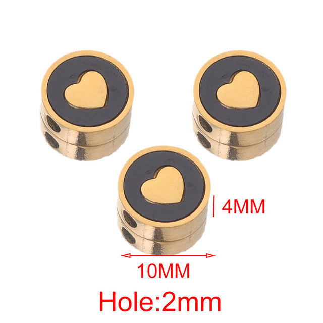 4pcs/bag stainless steel round enamel beads DIY accessories